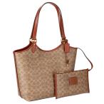 COACH コーチ ハンドバッグ トートバッグ バッグ ポーチ レディース アウトレット ベージュ シグネチャー レザー マグネット式 送料無料 C6336 B4NQ4