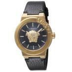 VERSACE ヴェルサーチ 腕時計 時計 43mm メンズ レディース アウトレット ブラック ゴールド クォーツ サファイアガラス 送料無料 VE7E00223 MEDUSA INFINITE