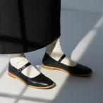 パンプス ストラップ 走れる 痛くない ローヒール ぺたんこ スクエアトゥ メリージェーン 日本製 本革 黒 結婚式 送料無料 11/28 9:59マデ 1,0890円