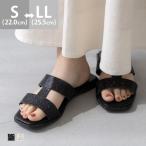 サンダル レディース ミュール スリッパ つっかけ フラット 痛くない スクエアトゥ ラインストーン 送料無料