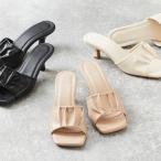 ミュール サンダル レディース ヒールサンダル タック オフィス スクエアトゥ 痛くない 疲れにくい 歩きやすい 春 夏 送料無料 2cp SALE pre