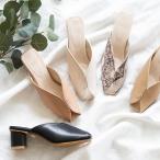 ミュール サンダル レディース 痛くない 歩きやすい 黒 白 スクエアトゥ オープントゥ 太ヒール オフィス 春 夏 送料無料