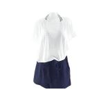 レディース水着 4点セット 裾フリル ビスチェ風 ビキニ  体型カバー 大きいサイズ 6L ホワイト