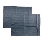 ショッピング枕カバー 枕カバー 2枚セット 綿混素材 肌触りの良い ホテルライク 封筒式 35x50cm対応 ダークグレーストライプ 送料250円