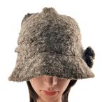 もこもこ帽子 髪型ふんわり リボン付き コジット 頭囲56〜58cm ブラウン 送料250円