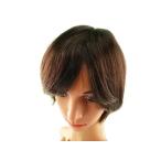 フルウィッグ 人毛100% 地肌付き エアリーショート 超軽量 総手植え 栗色