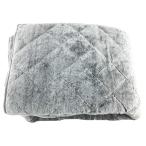 ショッピングホットカーペットカバー モフモフキルトラグ まるで猫 洗える 床暖房 ホットカーペットカバーOK 1.5畳 130x185cm ロシアンブルー グレー系 冬