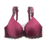 ショッピングトリンプ ブラジャー トリンプ Triumph 柔らかモールド 肩ひもレース 二配色 大きいサイズ C75 ワインxブラウン  送料250円