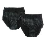 ショッピングサニタリーショーツ サニタリーショーツ 深履きタイプ 綿混2重構造 昼夜 2枚組 大きいサイズ 4L ブラック 送料250円