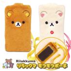 リラックマ コリラックマ モフモフ スマホポーチ かわいい くま ショルダー 透明 クリア 小物入れ iPhone対応 スマホショルダー 入れたまま操作 ミニバッグ