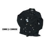 【モード系の素敵な１着】未使用 COMME CA COMMUNE（コムサコミューン）ライダースジャケット チャコールブラック｜Sサイズ（肩幅：40cm）メンズ
