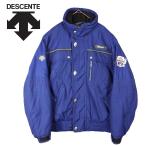  Vintage высокий at с логотипом DESCENT Descente защищающий от холода вентиляция одежда для лыжников жакет блузон l голубой темно-синий S размер [ Shonan склад ] за границей б/у одежда 