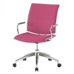 藤沢工業(TOKIO)　ミーティングチェア　FMP-5AF-S ピンクローズ(ヌノ)