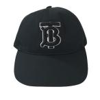 良品 BURBERRY バーバリー TBロゴ ベースボールキャップ ツイル TWILL TB BASEBALL CAP 8017245 ブラック 黒 M