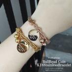 Yahoo! Yahoo!ショッピング(ヤフー ショッピング)レディースブレスレット レディースブレス ブレスレット K18ステンレス ボールビーズコインK18ステンレスブレスレット レディース　コインチャーム 着脱 簡単