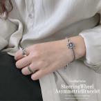 Yahoo! Yahoo!ショッピング(ヤフー ショッピング)レディースブレスレット レディースブレス ブレスレット シルバー925 シルバー925舵輪アシンメトリーチェーンブレスレット レディース　クロス 着脱 簡単