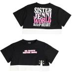 ショッピングジェニィ シスタージェニィ 子ども服 半袖Ｔシャツ 130cm-160cm SISTER JENNI チェーン付きショート丈Tシャツ ブラック メール便OK 2024春夏 130cm/140cm/150cm/160cm