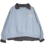 40%OFFセール SALE シスタージェニィ 子ども服  SISTER JENNI チェックレイヤード風トレーナー サックス 24秋冬 シスタージェニー 裏毛