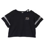 30%OFFセール SALE シスタージェニィ 子ども服 半袖Tシャツ 130cm-160cm SISTER JENNI そでチュール切替ネックあき短丈T ブラック メール便OK 25春夏