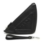 美品 プラダ トライアングル セカンドバッグ 2NE054 レザー ブラック クラッチバッグ PRADA