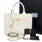 プラダシンボルトップステッチレザー...