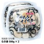 【４／７(日)お届け最終】坂越産 生牡蠣むき身500g×2 サムライオイスター！生食OK  １パック30粒前後　★旨味たっぷり！甘くて濃厚★