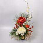 牡丹　梅　松　アレンジ　造花　1個　花瓶付き　正月　造花　仏花　仏壇用　祭壇用　床の間　インテリア　玄関　お供え　お悔み　花　正月飾り　H1_003