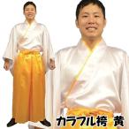 (1点までメール便も可能) カラフル袴セット 黄/      カラー袴 和装 コスプレ イベント 書道パフォーマンス 演歌歌手 衣装 和風 コスチューム(A-1985_115609)