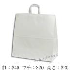 手提げ紙袋 34-1 晒白無地 100g マチ巾広タイプ (巾340 マチ220 高さ320 取っ手丸紐) 50枚