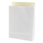 N пакет для курьерской доставки 3L белый одноцветный ( лента есть ) 380×150×500 ( ширина 380 вставка 150 высота 500+ Velo 50 материал одна сторона глянец craft бумага 120g) 100 листов 