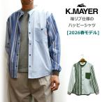 新作！KRIFF MAYER クリフメイヤー 袖リブ仕様ハッピーシャツ（バンドカラー長袖シャツ スナップボタン 配色柄 アメカジ アウトドア）2026年春モデル No.2537000
