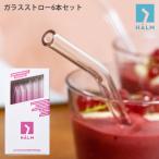 ショッピングストロー ガラスストロー ハルム HALM ストレート＆カーブ 6本セット　メール便1個まで可