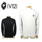 ショッピングベア V12 ゴルフ メンズ カットソー モックネック 長袖 ベアスムースポンチ ストレッチ ドットプリント V122520-MK03 DOTRIBL/SMOCK ヴィトゥエルブ 2025秋冬