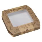 【200枚】11インチ ピザ箱 窓付 デリシャス ブラウン  エフピコ商事 紙製 茶色 ピザボックス PIZZA ピザ容器　200枚入【代引き不可】