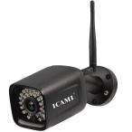 ICAMI HD 1080P 防犯カメラ ワイヤレス WiFi 屋外 無線 SDカード録画 双方向通話 監視カメラ 夜間監視カメラ 動体検知警報機能 ICAMI-CA-990C-R-BK