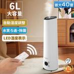 加湿器 超音波式 ハイブリッド 気化式 空気清浄 6L大容量 除菌 次亜塩素酸水対応 おしゃれ 上から給水 水漏れしない お手入れ簡単 吹出し口360° 静音 省エネ