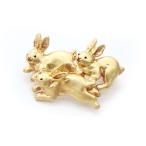 うさぎ　兎　ウサギ　ピンブローチ　レディース　ロング　PalnartPoc　ブランド　パルナートポック直営　プレゼント　ぴょんぴょんブローチ