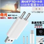 電気 ウキ USB 充電器 セット ピン型 電池 充電 2ポート 2穴 釣り ギア 電子 フロート 発光 竿先 ライト 竿 釣り竿 ロッド 耐久性 夜釣り フィッシング PINDENCH