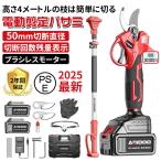 【正規品】 剪定ばさみ 電動 高枝切りバサミ 充電式 切断直径50mm 200cm延長ポール 電動ハサミ ブラシレスモーター 枝切り 電池残量 軽量 果樹 庭 園芸用 家庭用
