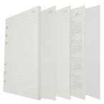 リフィル ルーズリーフ A5 6穴 60枚 システム手帳用 横罫 U罫 8mm 4mm方眼 無地 カレンダー リフター 下敷き 上質紙