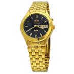 腕時計 オリエント Orient BEM5V001B メンズ ゴールド 3 Star ファセット クリスタル ブラック ダイヤル オートマチック 腕時計