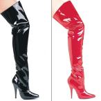 ブーツ シューズ 靴 エリーシューズ New レディース SUSIE 5" ハイ ヒール Sexy Thigh ハイ Pointy Toe ブーツ RED
