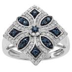 ジェムストーン ジャーニーコレクション Journee Collection Sterling Silver 7/8 ct Blue and White Diamond Ring