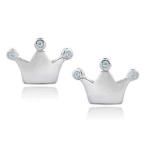 Journee Collection ジャーニーコレクション シルバー キュービックジルコニア Crown Stud Small