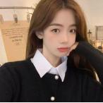  женский оборка присоединение воротник рубашка свитер тренировочный блуза аксессуары рубашка 