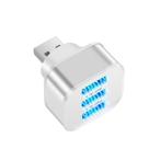 3ポート USBハブ スマホ パソコン 充電 アダプター コンパクト マルチUSB 銀 銀