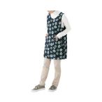 あったか裏フリースチュニックエプロン  セルヴァン │ エプロン レディース 裏起毛 冬 暖かい あったか 袖なし かぶる 肩ボタン 花柄 大きいサイズ ロング丈