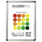 ポスターフレームCA111シルバー B2 屋外用 前面開閉式 ポスターには防水加工が必要です