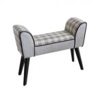 モダンテイスト スツール ベンチ S 椅子 グレー＆チェック 2112STC006 |b03