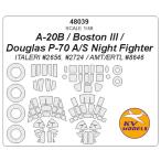 KV модель 48039 1/48 A-20B / Boston III /da стакан P-70 A/S вечер истребитель (ita rely #2656, #2724 / AMT/ERTL #8646) + колесо Canopy маскировка сиденье 
